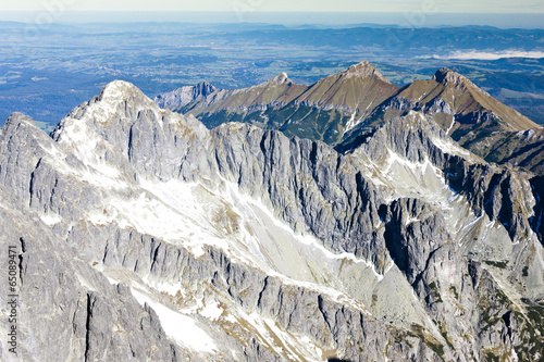 Board z aluminiowym obramowaniem Widok z Łomnicy, Tatry Wysokie (Wysokie Tatry), Słowacja