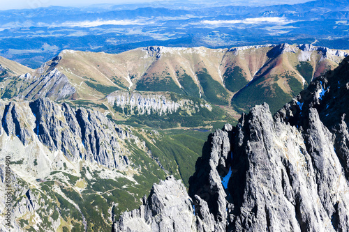 Board z aluminiowym obramowaniem Widok na Tatry Belianske z Łomnicy, Słowacja