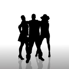 Poster - Vector silhouette of a people.