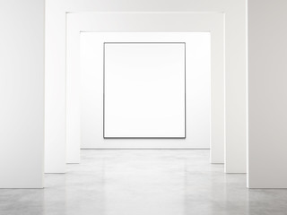 Wall Mural - White interior with blank poster