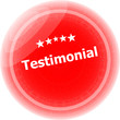 testimonial word on stickers button set, label, business concept