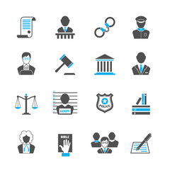 Wall Mural - Law icons set