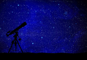 Telescope watching the wilky way