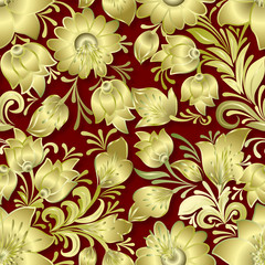 Wall Mural - abstract vintage seamless floral ornament