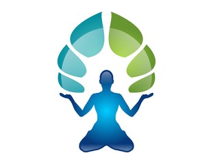 logo symbol icon yoga fitness people meditation health