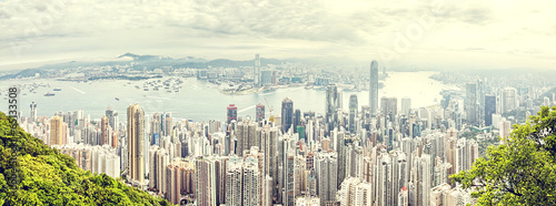 Obraz na płótnie canvas dwuczęściowy "dyptyk" Panorama hong kong, Chiny