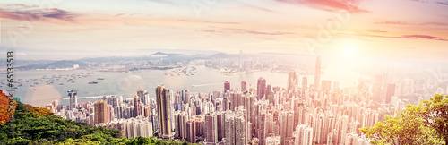 Obraz na płótnie canvas Panorama hong kong, Chiny
