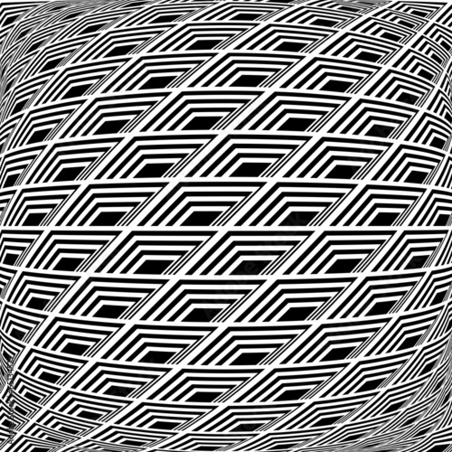 Board z aluminiowym obramowaniem Wzór monochromatyczny wypaczony wzór siatki