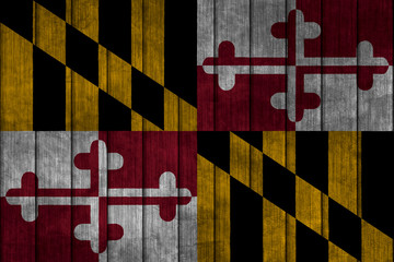 Wall Mural - Illustration with flag in map on grunge background - Maryland