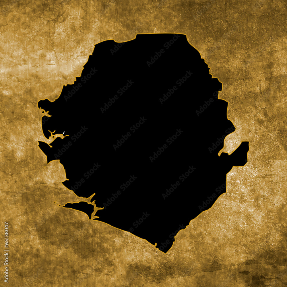 Grunge illustration with the map of Sierra Leone Stock Illustration ...