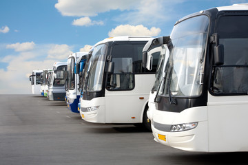 tourist buses on parking