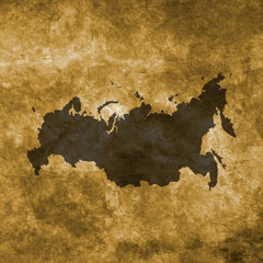 Wall Mural - Grunge illustration with the map of Russia