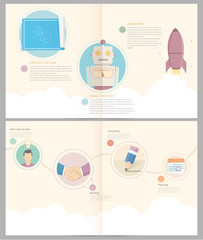 Wall Mural - Brochure design template for business with concept icons