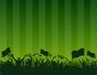 green background fans flags