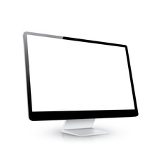 Aufkleber - Vector computer display side view isolated white background
