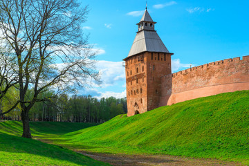 Wall Mural - Novgorod Kremlin tower above the city