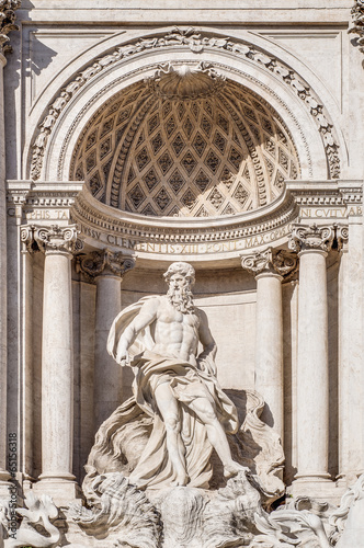 Fotoboard na płycie Fontanna di Trevi, barokowa fontanna w Rzymie, Włochy.
