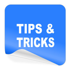 Poster - tips tricks blue sticker icon