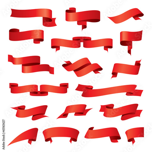 Fotografie, Obraz biggest collection of vector red ribbons