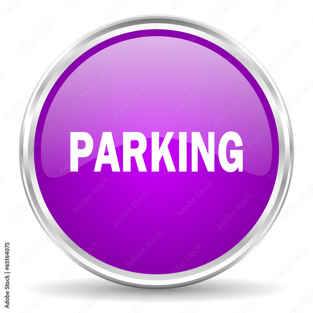 parking pink glossy icon