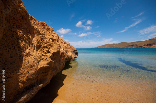 Fotoboard na płycie Plaża ftelia w mieście mykonos, grecja