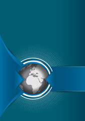 Aufkleber - Vector abstract blue background with a gray globe