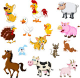 Fototapeta Pokój dzieciecy - funny Farm animals set