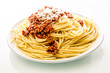 © exclusive-design - Plate of Italian spaghetti with savory beef mince