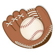 vintage baseball and baseball glove or mitt