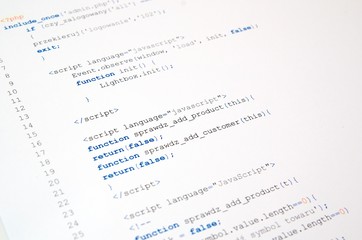 code of javascript language on white background