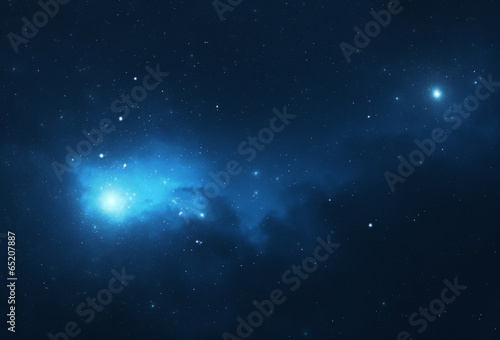 Naklejka samoprzylepna Nocne niebo - wszechświat wypełniony gwiazdami, mgławicą i galaktyką
