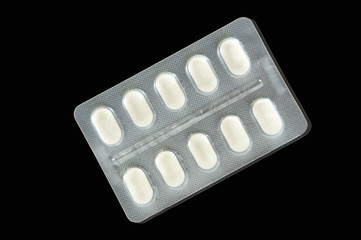 White medicine tablet blister pack