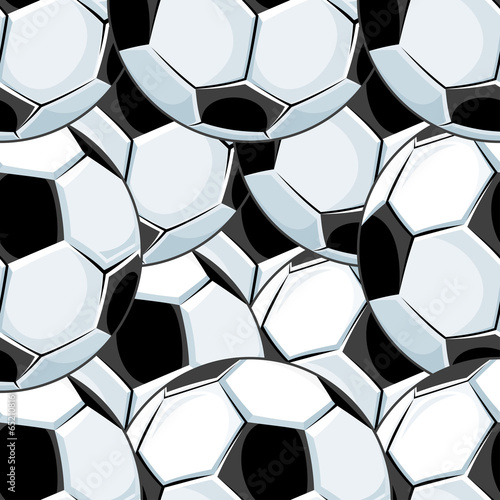 Obraz w ramie Background pattern of overlapping soccer balls