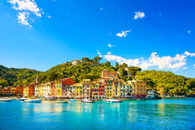 Portofino Luxury Village Landmark, Panorama View. Liguria, Italy