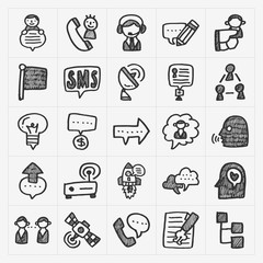 Wall Mural - doodle communication icons set