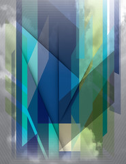 Wall Mural - vector abstract fractal futuristic background