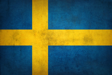 Poster - Grunge Sweden flag Vintage Swedish flag