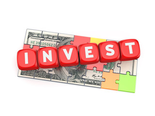 Sticker - Invest concept.