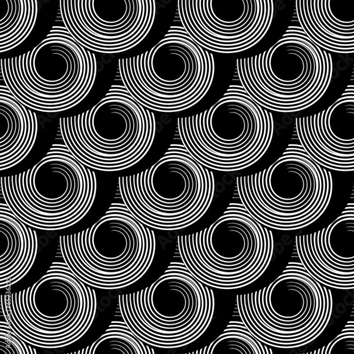 Board z aluminiowym obramowaniem Wzór z elementami spirali koła.