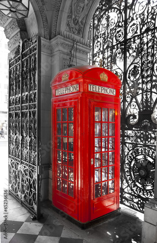 Nowoczesny obraz na płótnie English red phone box, London