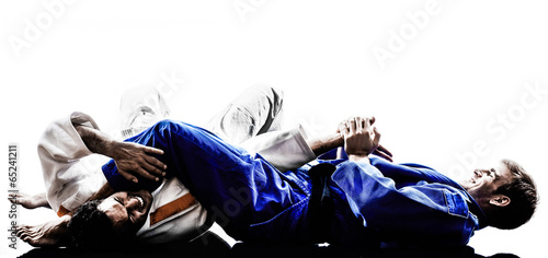 Dekoracja na wymiar  judokas-bojownicy-walczacy-mezczyzni-sylwetka