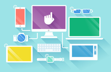 Wall Mural - flat design of modern devices. vector illustration