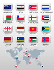 Wall Mural - Flags of different countries. Vector.