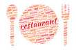© grasycho - Restaurant Concept - Plate, Spoon and Fork shaped word cloud