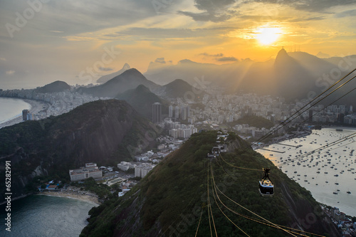 Board z aluminiowym obramowaniem Zmierzchu widok Rio De Janeiro, Brazil
