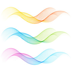 Wall Mural - Set of color curve lines