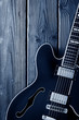 electric guitar on blue