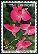 Postage stamp Sao Tome and Principe 1989 Dendrobium Phalaenopsis