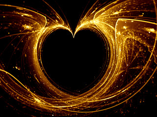 Gold glowing heart