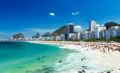 Fototapete - view of Copacabana beach in Rio de Janeiro, Brazil